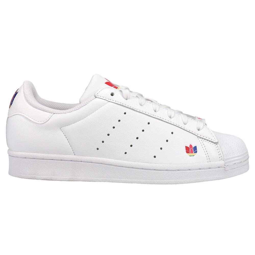 Adidas superstar pure white rainbow logo men’s sneakers
